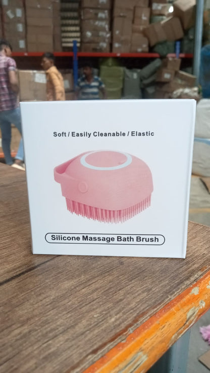 1348B SILICONE MASSAGE BATH BODY BRUSH WITH SHAMPOO DISPENSER