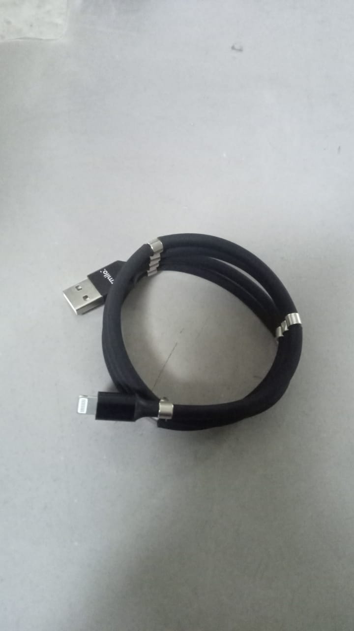 0302 USB Cable, Charging Cable 3A Fast Charge and Sync Most Stunning Charging Cable, Magnetic Charging Cable Charging Cable for Phone (Compatible with (No More Messy Cables in Car & Home), (120 CM), ( Black), One Cable)