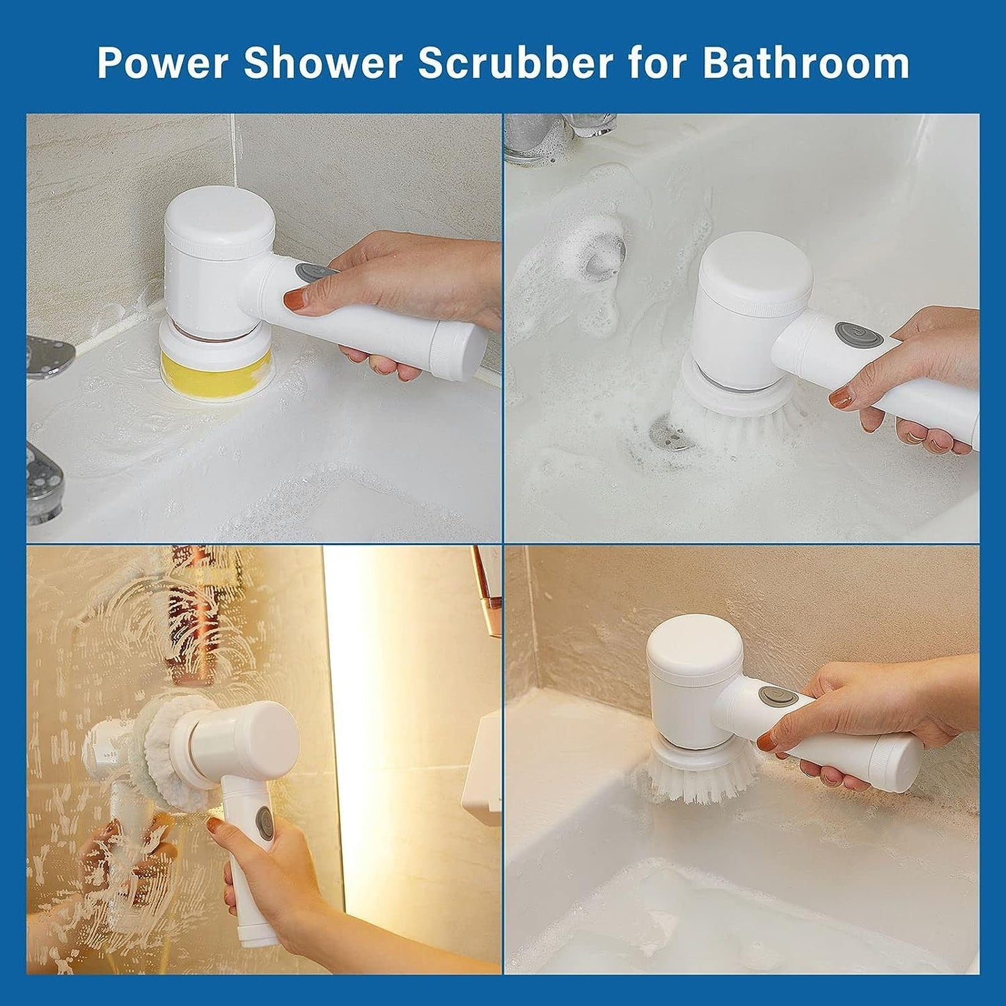 RellifeBuy Electric Spin Scrubber Rechargeable Cleaning Tools,Grout Brush, Electric Cleaning Brush with 3 Brush Heads,Electric Scrubber Suitable for Bathroom Wall Tiles Floor Bathtub Kitchen