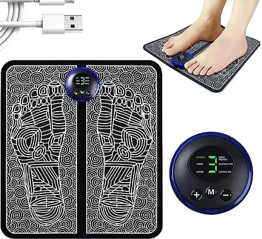 UK-0050 EMS FOOT MASSAGER, ELECTRIC FEET MASSAGER, DEEP KNEADING CIRCULATION FOOT BOOSTER FOR FEET AND LEGS MUSCLE STIMULATOR, FOLDING PORTABLE ELECTRIC MASSAGE MACHINE