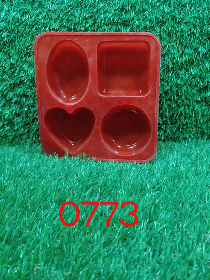 0773 Silicone Circle, Square, Oval and Heart Shape Soap And Mini Cake Making Mould DeoDap