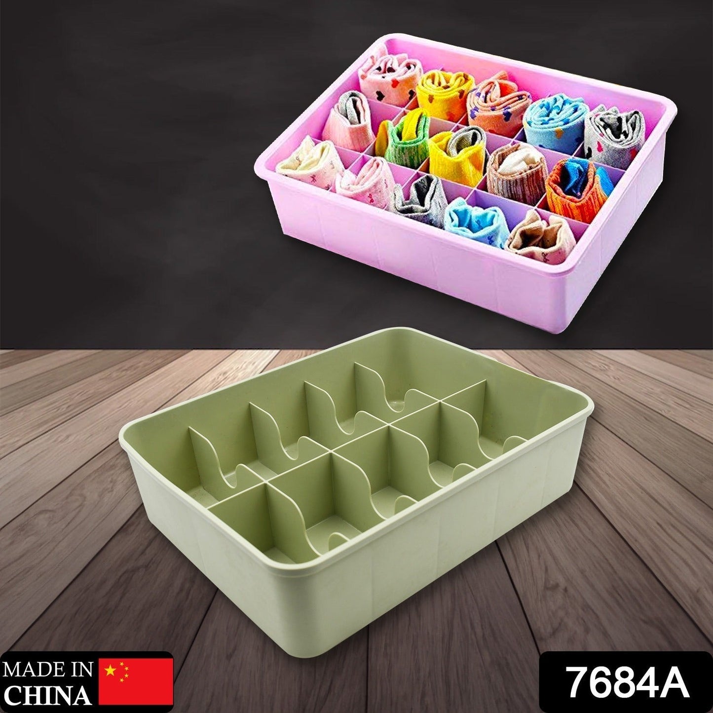 7684A  STORAGE BOX MULTI-COMPARTMENT SOCKS BOX TIE BOX DRAWER STORAGE BOX CLOTHES ORGANIZER