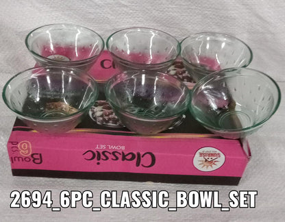 2694 6 Pc Classic Bowl Set used in all kinds of household and kitchen purposes for serving food stuffs and items etc. in it. DeoDap