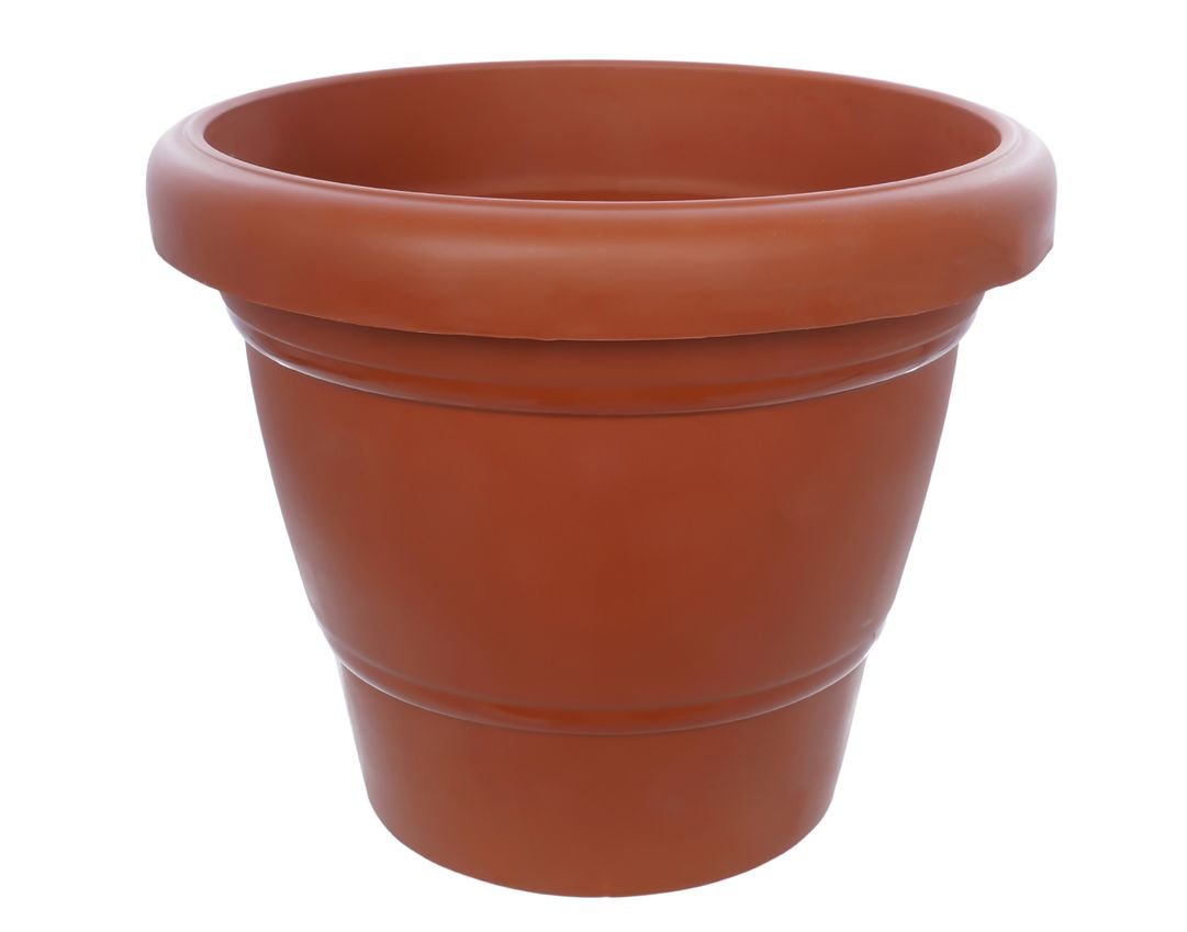 0838 Garden Heavy Plastic Planter Pot/Gamla 8 inch (Brown, Pack of 1,Medium ) DeoDap