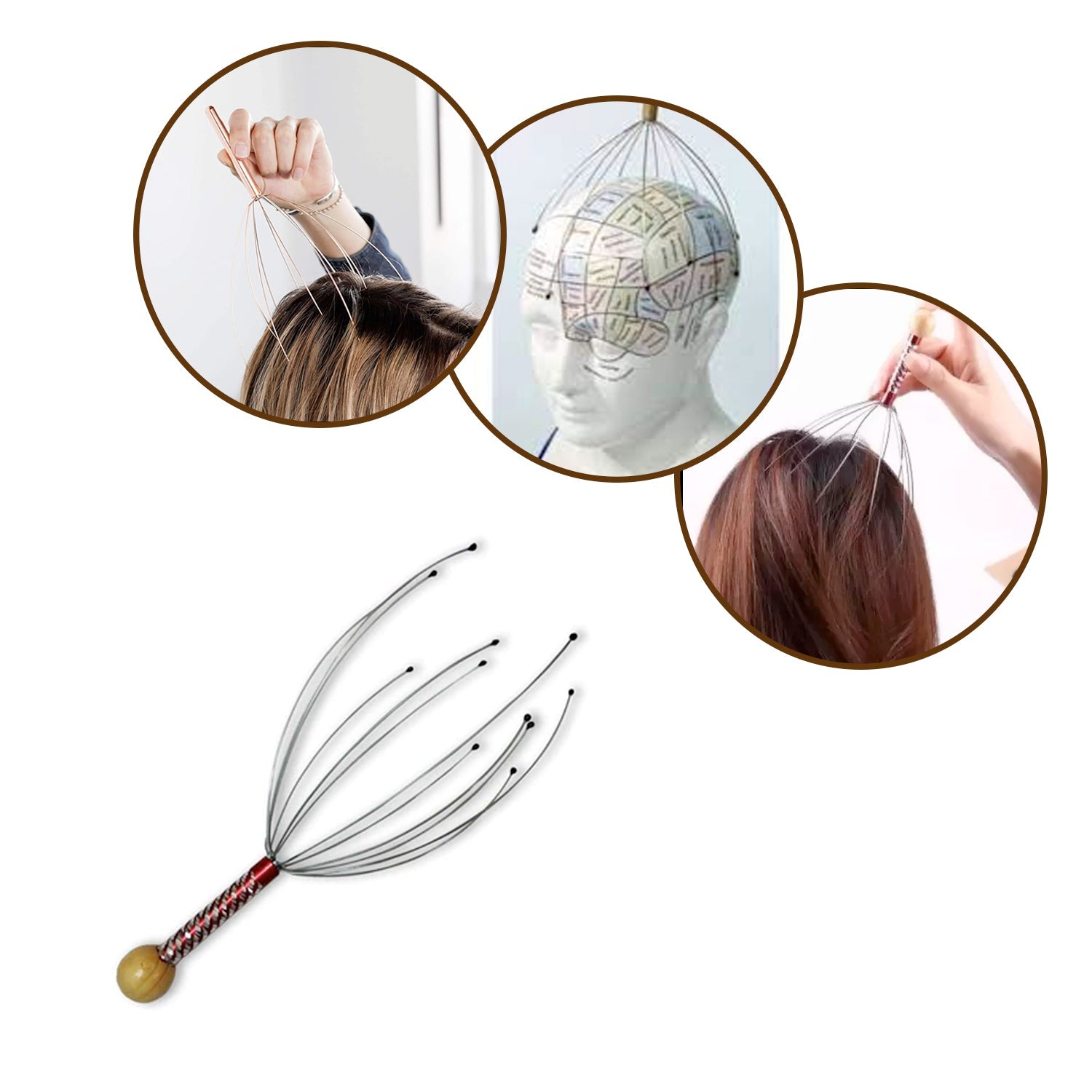 0253 Hand Held Scalp Head Massager Stress Relief DeoDap