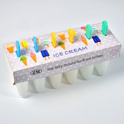 7167 Ice Candy Maker Upgrade Popsicle Molds Sets 6 Ice Pop Makers Reusable Ice Lolly Cream Mold Home-Made Popsicles Mould with Stick DeoDap