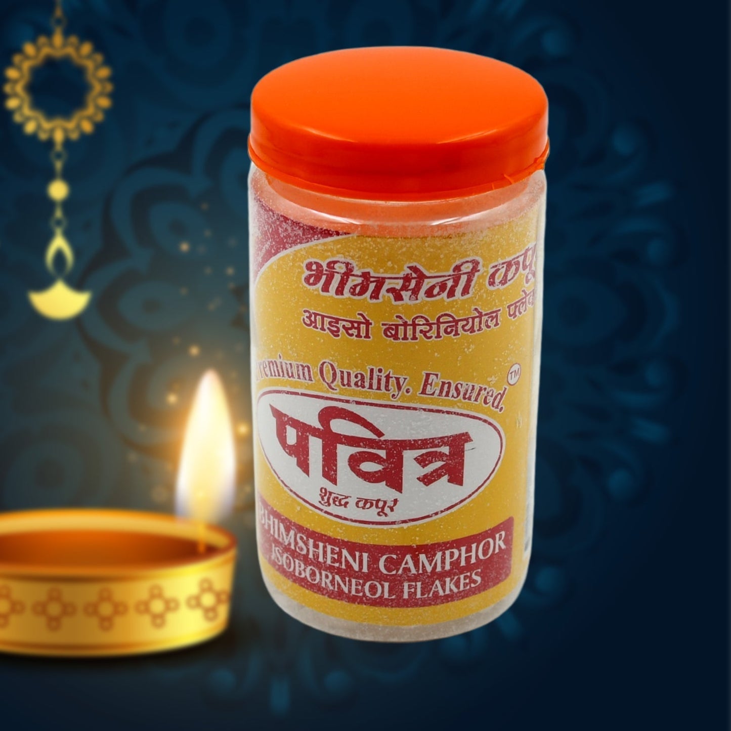 3619 Natural Bhimsheni Camphor (Kapoor) Bhimseni Camphor Kapoor / Kapur Isoborneol Flakes Jar 100gm