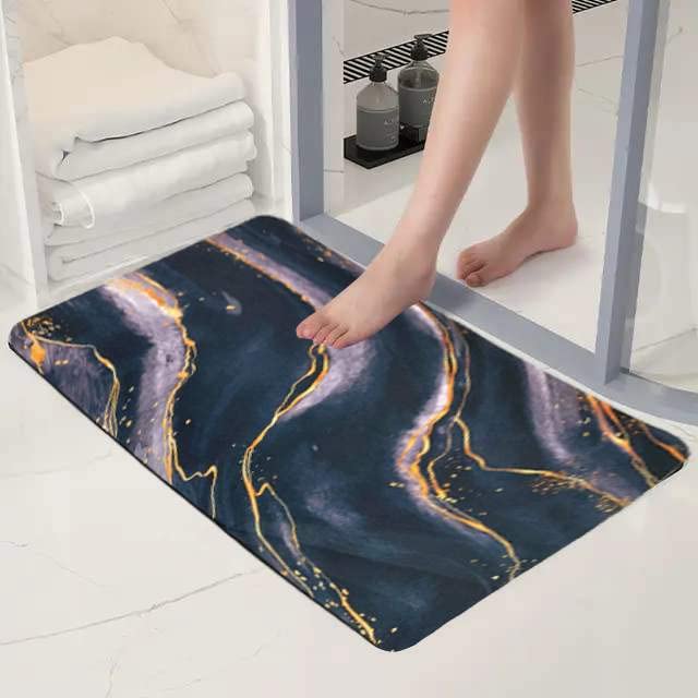 UK-0030 Floor Mat, Doormat, Bathroom Carpet Cushion Mat Bathroom mat Water Absorbing Non Slip Floor mat Quick Drying Water for Home Diatomite Door Mat Soft Silicone Super Absorbent(MULTI-DESIGN)