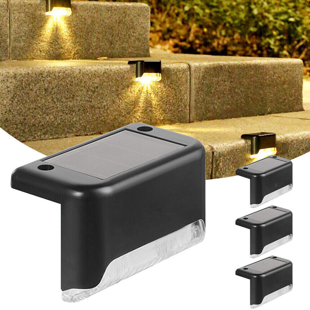 UK-0276 Solar Step Lights Outdoor 8 Pack, Solar Fence Lights Deck Lights