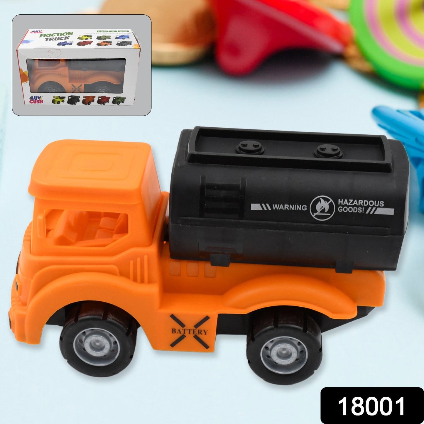 18001 Tanker Truck Toys for Kids, friction power Vehicles Toy Truck, Plastic Truck, Friction Power Toy Trucks For Boys Girls, & Kids (1 Pc / Mix Color)